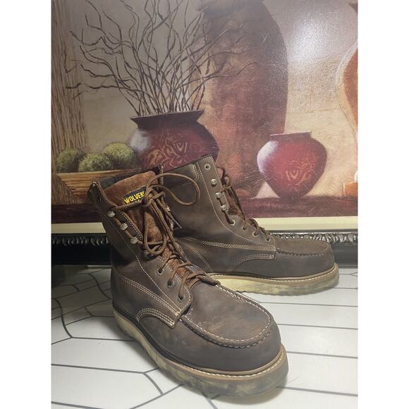 WOLVERINE Steel Toe Men\'s Brown Boots Size 12 main image 8